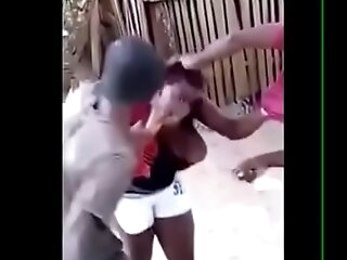 Jamaican lady fight huge boobs out