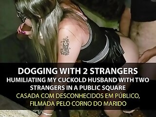 Dogging - Horny Wifey Fucking by strangers in the park in front of cuckold - English subtitles - Sexxx-Porno