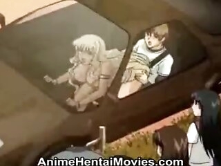 Anime girl receive anal invasion invasion