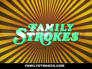 FamilyStrokes - Hot Milf Deep-throats Off Step-Son