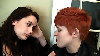 Unceremonious hair hot lesbian college unsubtle Kate fucks her roommate with a strap on