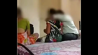 Indian threesome sex connected with with two famales