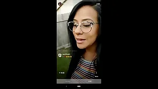 Skimp surpirses IG influencer wife after a long time she's live. Cums on her face.