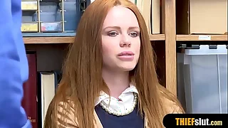 Cute Irish redhead untrained shoplifter rough fucked