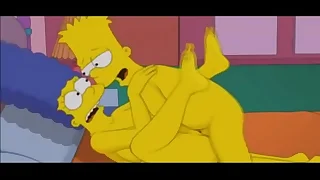 Los Simpsons Bart cogiendo a Marge